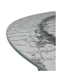 Ronde metalen salontafel Orbit met glazen tafelblad, Tafelblad: glas, Frame: gepoedercoat metaal, Zwart, Ø 80 x H 45 cm