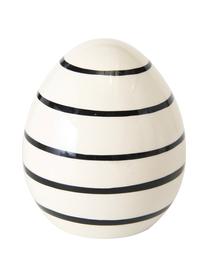 Objet déco œuf de Pâques Finn, 2 élém., Grès cérame, Blanc, noir, Ø 7 cm x haut. 8 cm
