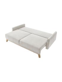 Canapé convertible 3 places en velours avec rangement Balio, Velours blanc crème, larg. 216 x prof. 102 cm