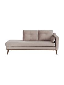 Fluwelen chaise longue Alva in taupe met beukenhout-poten, Bekleding: fluweel (hoogwaardig poly, Frame: massief grenenhout, Poten: massief gebeitst beukenho, Taupe, B 193 x D 94 cm