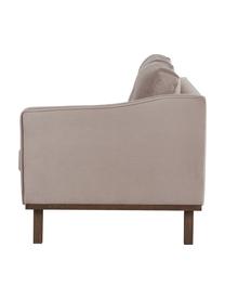 Fluwelen chaise longue Alva in taupe met beukenhout-poten, Bekleding: fluweel (hoogwaardig poly, Frame: massief grenenhout, Poten: massief gebeitst beukenho, Taupe, B 193 x D 94 cm