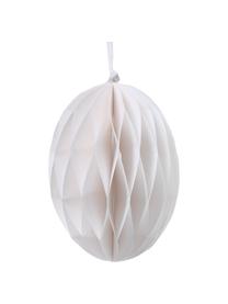 Handgemaakte Decoratieve hangersset Ostereier Tonya, 3-delig, Gerecycled papier, Beige,wit,bruin, Ø 6 x H 8 cm