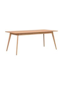 Mesa de comedor Yumi, 190 x 90 cm, Tablero: tablero de fibras de dens, Patas: madera de caucho maciza c, Roble, An 190 x F 90 cm