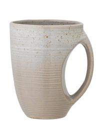 Kaffeetassen Taupe mit handgefertigter Sprenkelglasur, 2 Stück, Steingut, Grau, Ø 10 x H 13 cm