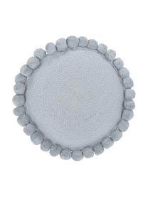 Cojín decorativo con pompones Deva, Funda: 100% algodón, Gris, Ø 40 cm