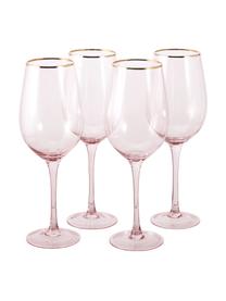 Copas de vino Chloe, 4 uds., Vidrio, Melocotón, Ø 9 x Al 26 cm