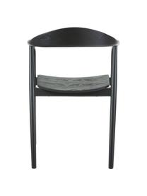 Silla con reposabrazos de madera maciza Angelina, Asiento: madera contrachapada con , Estructura: madera de fresno maciza p, Negro, An 57 x F 57 cm