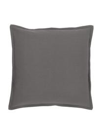 Federa arredo in cotone grigio scuro con bordino Mads, 100% cotone, Grigio scuro, Larg. 40 x Lung. 40 cm