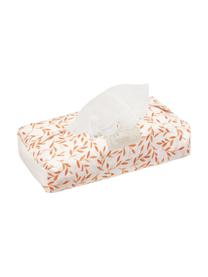 Housse pour lingettes humides en coton bio Leaves, Couleur crème, orange, larg. 25 x haut. 5 cm