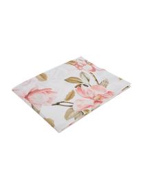 Drap plat en coton Magnolia, Blanc, rose, vert, 240 x 270 cm