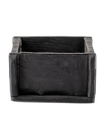 Handgefertigte Aufbewahrungsbox Janemaria aus recyceltem Holz, Recyceltes Holz, wachsbeschichtet, Schwarz, B 30 x H 10 cm