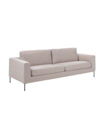 Sofa Cucita (3-Sitzer), Bezug: Webstoff (100% Polyester), Gestell: Massives Kiefernholz, FSC, Füße: Metall, lackiert, Webstoff Hellbeige, B 228 x T 94 cm