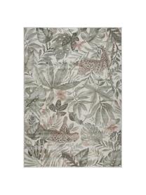 Tappeto con stampa tropicale Sambre, Polipropilene, Verde, marrone rame, beige, Larg. 120 x Lung. 170 cm (taglia S)