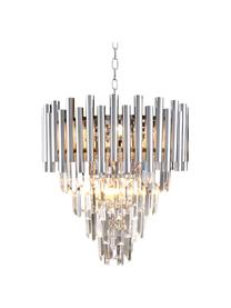 Design Kronleuchter Madison, Lampenschirm: Metall, beschichtet, Baldachin: Metall, beschichtet, Chromfarben, Transparent, Ø 45 x H 50 cm