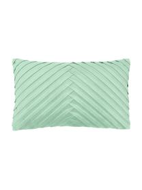 Housse de coussin rectangulaire en velours vert sauge Lucie, 100 % velours de polyester, Vert, larg. 30 x long. 50 cm