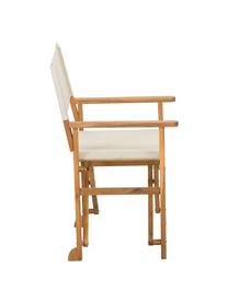 Klappbarer Regiestuhl Zoe mit Holzgestell, Gestell: Akazienholz, geölt, Weiss, B 52 x T 58 cm