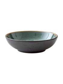 Piatto fondo in gres nero/verde Gastro Ø20 cm, 2 pz, Gres, Nero, verde, dorato, Ø 20 x Alt. 6 cm