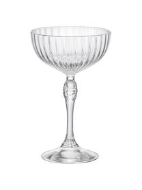 Cocktailglazen America's Cocktail met groefstructuur, 4 stuks, Glas, Transparant, Ø 9 cm x H 16 cm, 220 ml