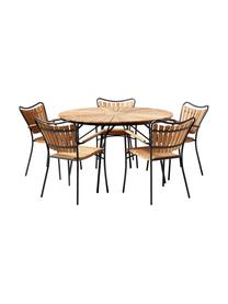 Garten-Armlehnstuhl Hard & Ellen aus Holz, Gestell: Aluminium, pulverbeschich, Anthrazit, Teakholz, B 56 x H 78 cm