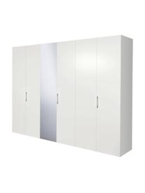 Drehtürenschrank Madison 6-türig mit Spiegeltür, inkl. Montageservice, Korpus: Holzwerkstoffplatten, lac, Weiss, Mit Spiegeltür, B 302 x H 230 cm