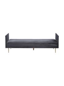 Sofa rozkładana z aksamitu Lauren, Tapicerka: aksamit (poliester) Dzięk, Nogi: metal lakierowany, Aksamitny szary, S 206 x W 87 cm