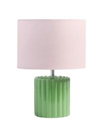 Lampada da tavolo piccola in gres Charlotte, Paralume: cotone, Base della lampada: gres, Rosa chiaro, verde, Ø 22 x Alt. 32 cm