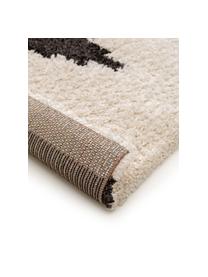 Tapis beige moelleux style bohème Selma, Beige clair, noir