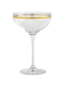 Coupe à champagne avec décor doré Deco, 8 élém., Transparent, couleur dorée