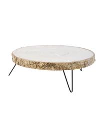 Patera z drewna Natural, Blat: drewno naturalne, Nogi: metal powlekany, Drewno naturalne, czarny, Ø 35 x W 12 cm