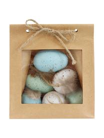 Deko-Anhänger-Set Zoja, 6-tlg., Beutel: Papier, Jute, Grün, Weiß, Blau, Ø 4 x H 6 cm