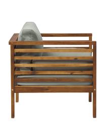 Poltrona da giardino Bo, Struttura: legno di acacia massiccio, Legno scuro, grigio, Larg. 72 x Alt. 64 cm