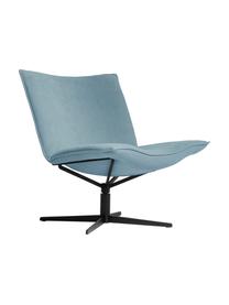 Sillón giratorio de terciopelo Mac-B, tecnología Aquaclean, Tapizado: 100% terciopelo de poliés, Asiento: núcleo de resorte Bonell, Azul claro, negro, An 72 x F 74 cm