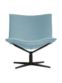 Sillón giratorio de terciopelo Mac-B, tecnología Aquaclean, Tapizado: 100% terciopelo de poliés, Asiento: núcleo de resorte Bonell, Azul claro, negro, An 72 x F 74 cm