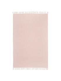 Tapis fin en coton rose, tissé main Agneta, 100 % coton, Rose, larg. 160 x long. 230 cm (taille M)