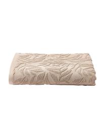 Serviette de toilette en coton Leaf, tailles variées, Beige, Serviettes de toilette, larg. 50 x long. 100 cm, 2 pièces