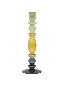 Candelabro in vetro Bulb, Vetro riciclato, Verde, giallo, nero, trasparente, Ø 14 x Alt. 43 cm