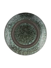 Mělké talíře Vingo, 2 ks, Kamenina, Modrozelená, černá, Ø 28 cm