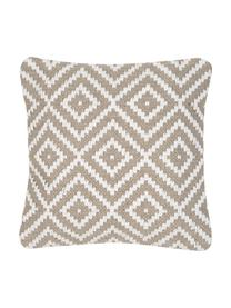 Housse de coussin en jute/coton mélangés Diajute, Endroit : beige, blanc crème Envers : beige, larg. 45 x long. 45 cm