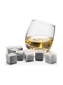 Piedras de whisky Rocking, 9 uds., Piedras: esteatita, Bolsa: terciopelo, Gris, An 2 x Al 2 cm