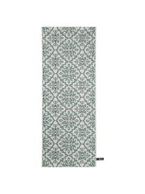 Tapis d'entrée intérieur extérieur motif floral Capri, 100 % polypropylène, Beige, turquoise, noir, larg. 80 x long. 200 cm