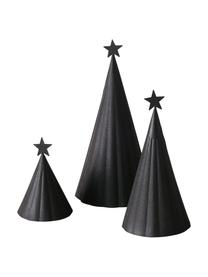 Sapin de Noël en métal Vassi, 3 élém., Métal, revêtement par poudre, Noir, Lot de différentes tailles