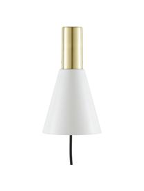 Nastaviteľná nástenná lampa so zástrčkou Sia, Biela, mosadzné odtiene, H 23 x V 27 cm