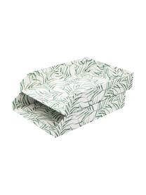 Brievenbakjes Leaf, 2 stuks, Stevig, gelamineerd karton, Wit, groen, B 23 x D 31 cm