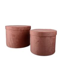 Cajas de terciopelo Ivetta, 2 uds., Terciopelo, Rosa, Ø 29 x Al 22 cm