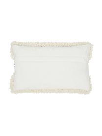 Housse de coussin bohème Katarina, 100 % coton, Beige, blanc, larg. 30 x long. 50 cm