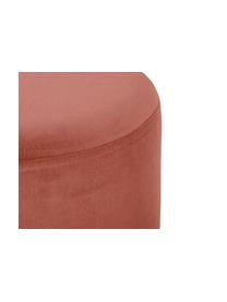 Tabouret en velours Harlow, Corail, couleur dorée