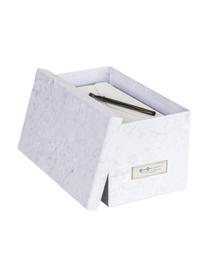 Aufbewahrungsbox Silvia, 2 Stück, Box: fester, laminierter Karto, Weiß, marmoriert, B 17 x H 15 cm