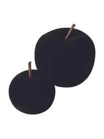 Pommes décoratives noires Samty, 2 élém., Grès cérame, floqué, Noir, Lot de différentes tailles