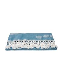 Telo fouta in cotone Pisces, Cotone
Qualità del tessuto leggero, 210 g/m², Blu, bianco, Larg. 90 x Lung. 180 cm
