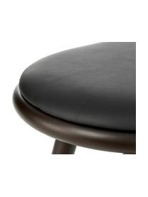 Buchenholz-Thekenhocker High Stool, Beine: Buchenholz, gebeizt, Sitzfläche: Leder, Buchenholz, Leder Schwarz, B 45 x H 69 cm